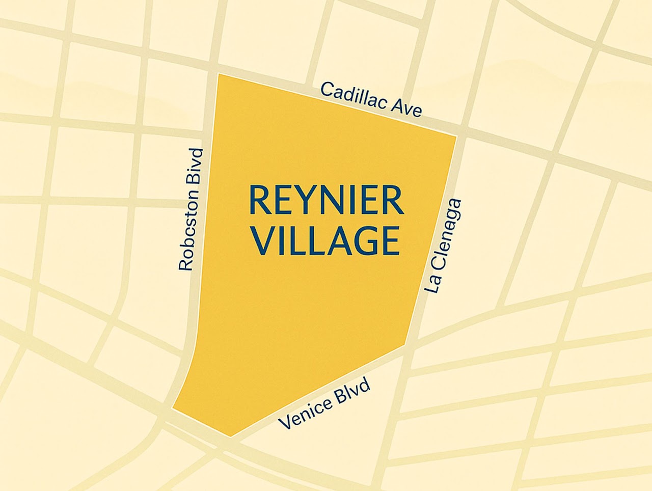 Map of Reynier Village Realtor Yild Guven Neigborhood.